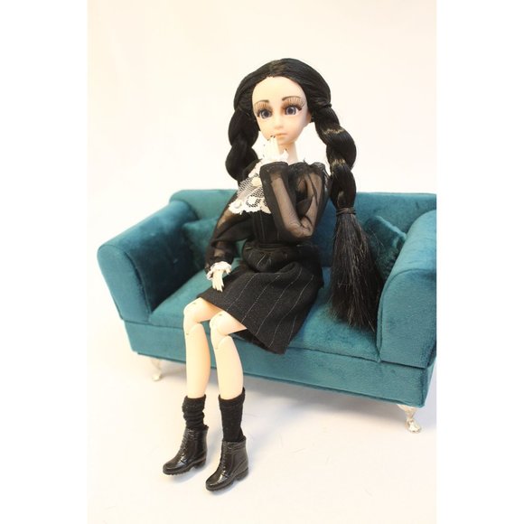 Custom Wednesday Addams Repaint Doll OOAK - Picture 5 of 11